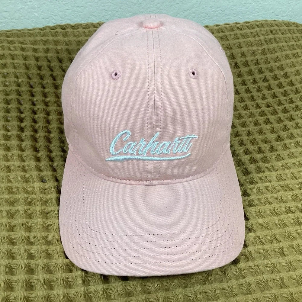 Carhartt Force Canvas Script Graphic Baseball Cap Hat Salmon Pink OS